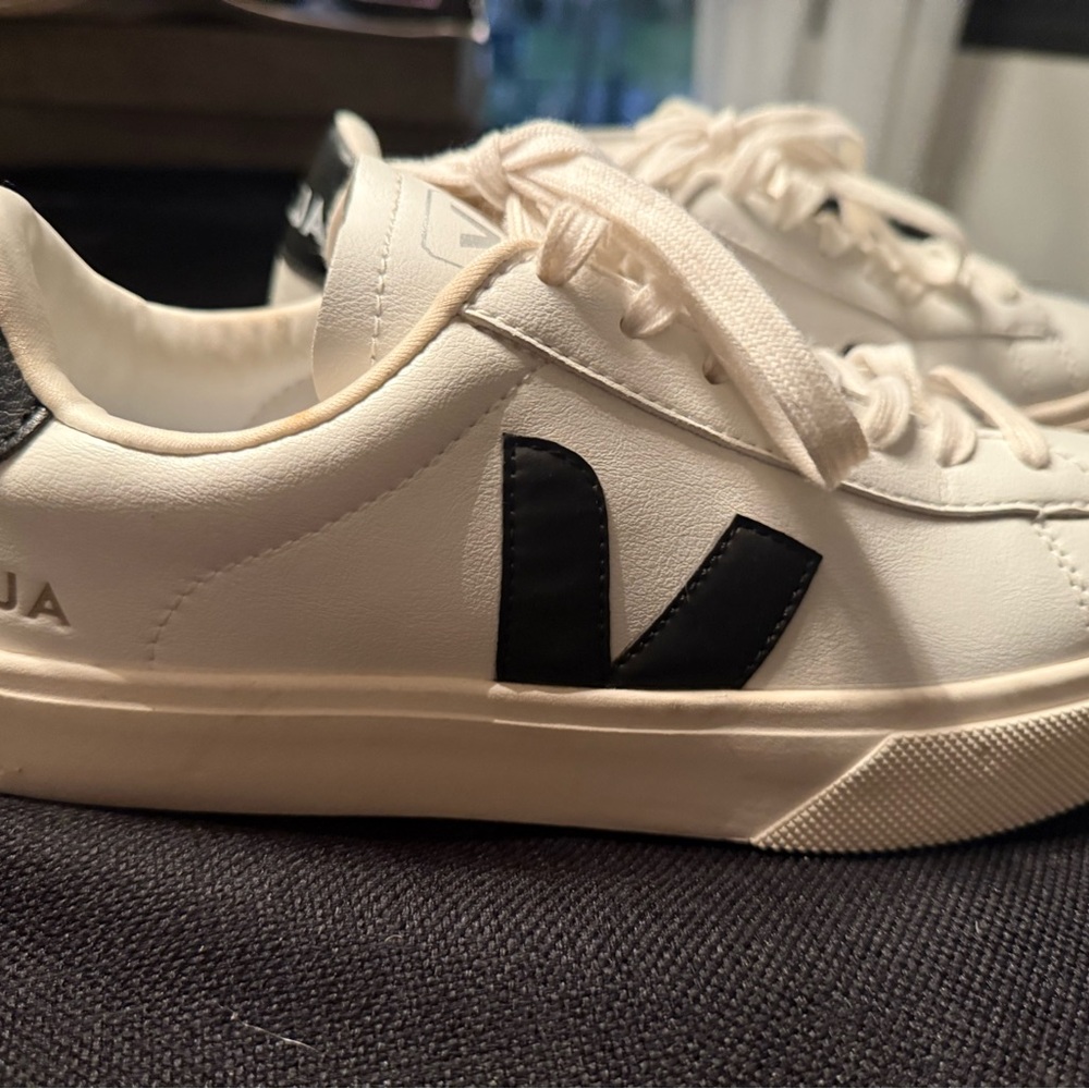 Veja Cream and Black Casual Sneakers